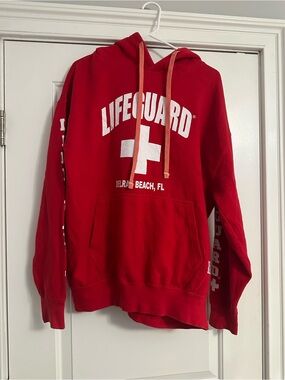 Delray Beach Lifeguard Red Hoodie